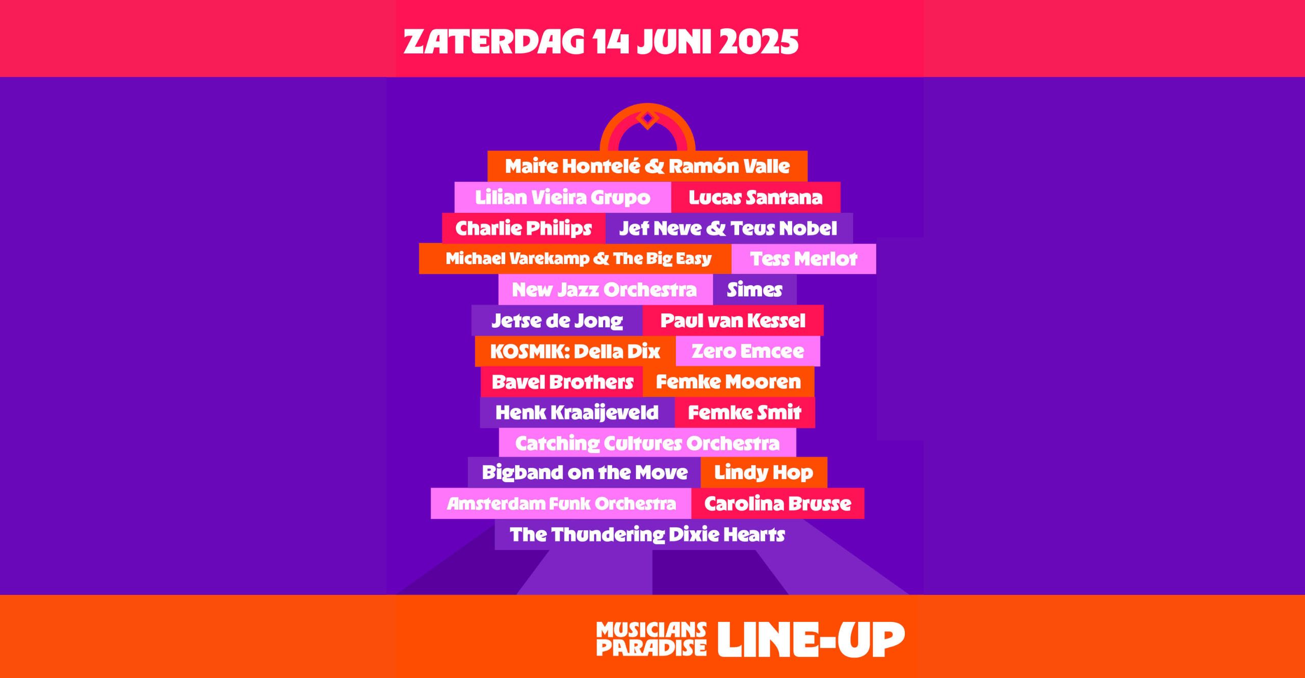 Line-Up Zaterdag
